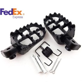 Unbranded Wide Motorcycle Foot Pegs Footrest 8mm Bolt for Honda CR CRF XR Kawasaki KLX110