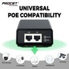 Procet Gigabit PoE++ Injector 90W, IEEE802.3 af/at/bt Compliant 10/100/1000Mbps Industrial