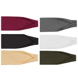 DRESHOW Pack of 6 Women's Headbands, Hair Band, Turban, Elastic Headband, Hair Accessories for Girls, Everyday, Yoga, Sports, Fitness, 6 Pcs Set 8, 1 pc (pack of 6)