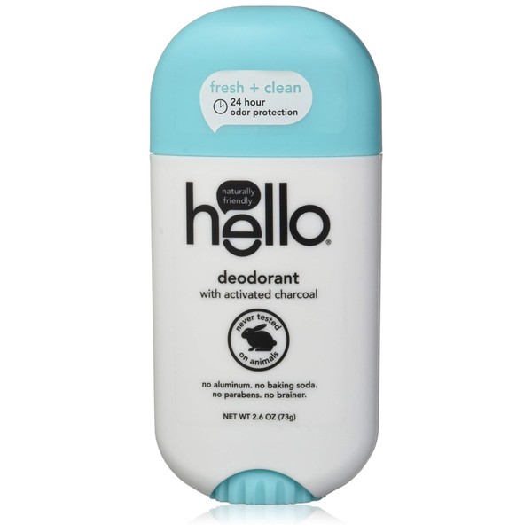 HELLO Clean and Fresh Deodorant with Activated Charcoal, 2.6 OZ