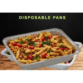 Best House Medium Size Rectangular Aluminium Foil Baking Trays - Foil Pans for Food Storage, Baking, Roasting, Takeaway and Party (L 32 x W 26 x H 6.5 cm) (Pack of 20 Trays)