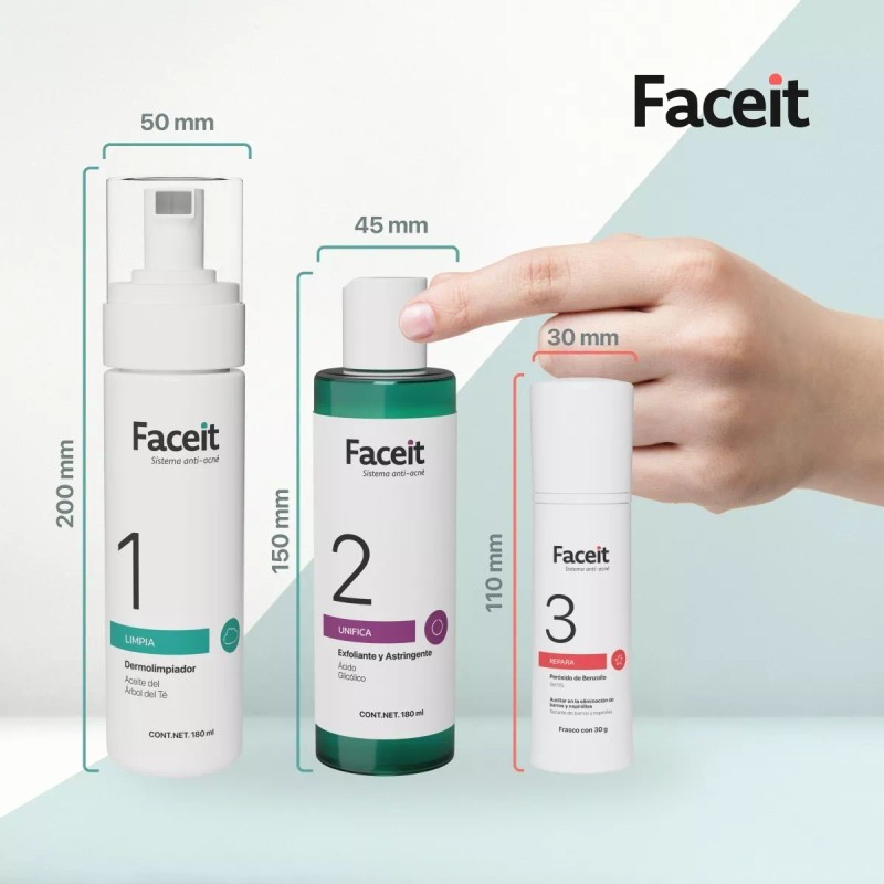Faceit Sistema O Rutina Contra Acné De Tres Pasos Face