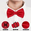BEWDIO Adjustable Red Bow Ties for Men, Solid Color Pre-Tied