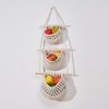 Wallfire Hanging Fruit Basket, 3 Tier Cotton Rope Baskets, Produce