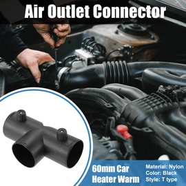 X AUTOHAUX 60mm Car Heater Warm 3 Way Elbow Pipe T Shape Outlet Connector