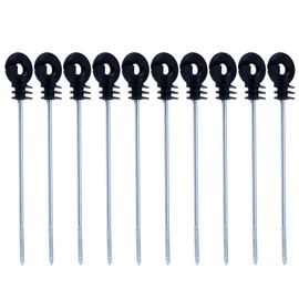 Tighall 10Pcs Long Electric Fence Insulator Screw-in Insulator Fence Post Wood Post Insulator Wire Insulators for Electric Fence Wood Post