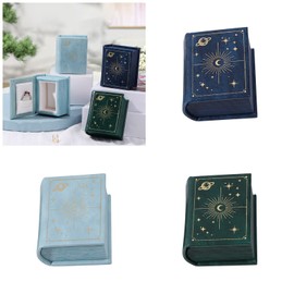 Book Design Premium PU Leather Jewelry Box Elegant Display Holder Ring Perfect for Earrings and Necklace Adjustable Jewelry Organizer