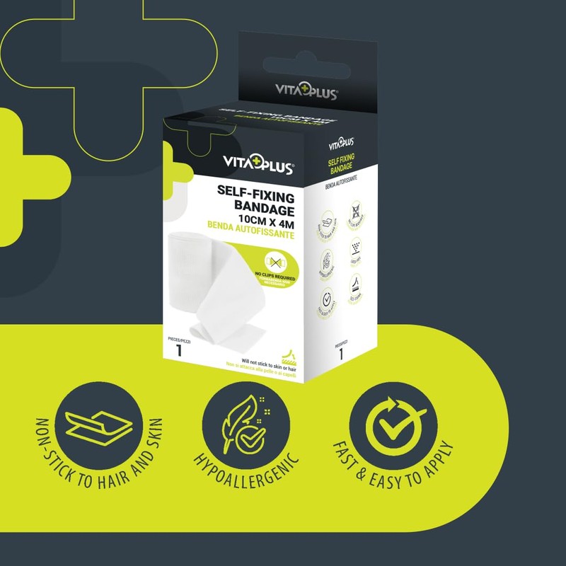 VITAPLUS PBT Self Fixing Bandages - Elastic Cohesive Bandages, Self-Fixing