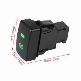 KIMISS Fog Light Switch,5 Pin Black Plastic Car Push Button Fog Light Switch for Civic Accord CRV
