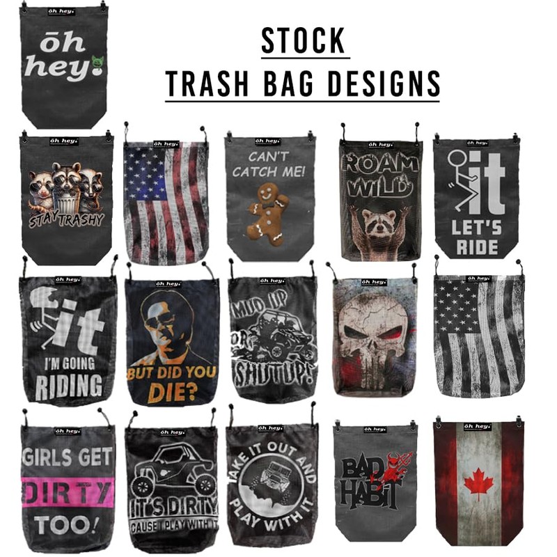 GrilleAdz UTV Outdoor Trail Mesh Trash Sack Bag (Old Glory)