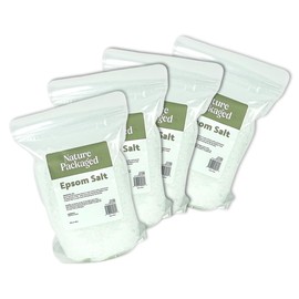 Nature Packaged Epsom Salt (48oz) - Direct from The Shore of The Dead Sea - Organic Salt as Body Scrubs, Bath Salt, and Foot Bath Soak 4 Packs