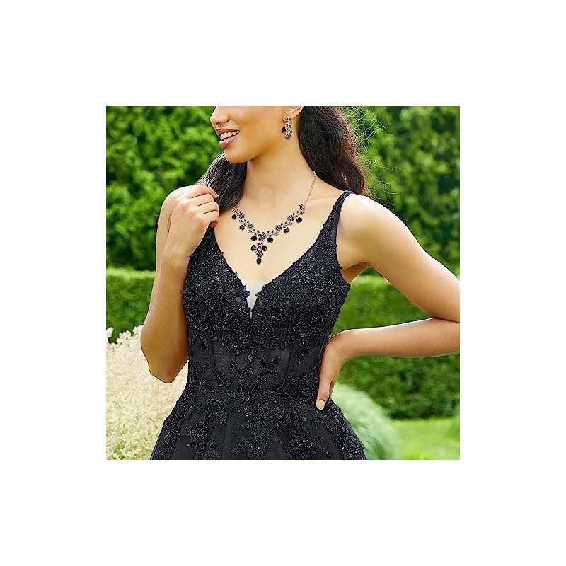 EVER FAITH Cristal Austriaco Bola de Boda Flor Hoja Collar