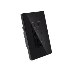 KELEK Contacto Duplex con Salida USB-A y USB-C (Negro)