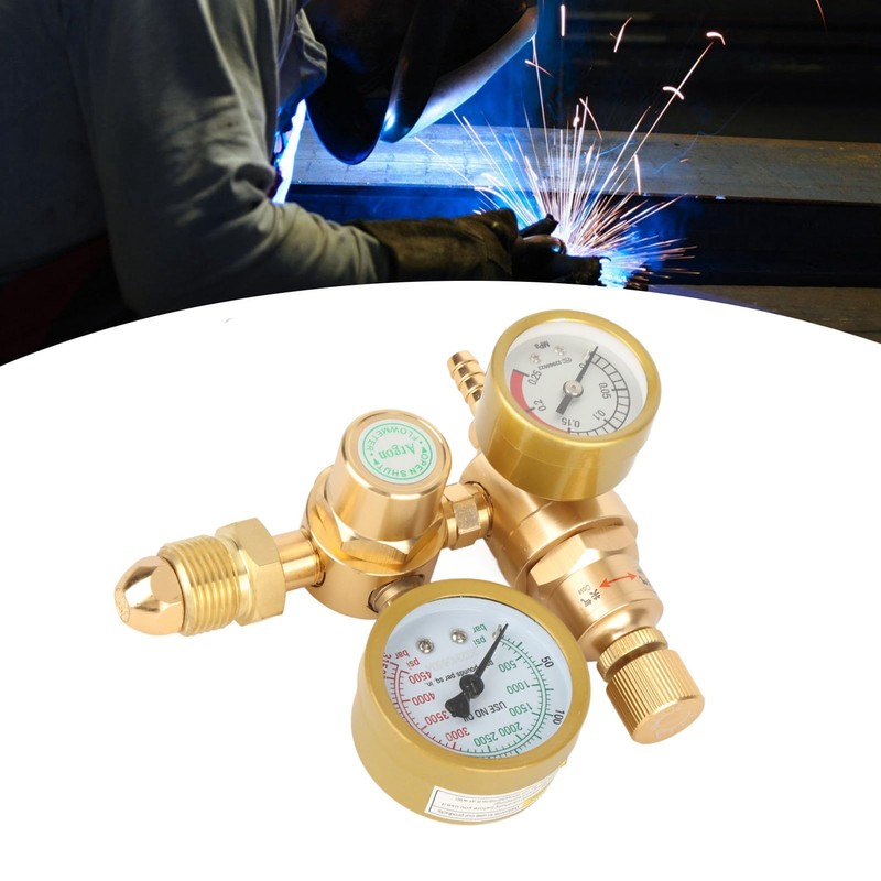 Oumefar Welding Gas Regulator Argon CO2 Regulator, Compatible with Mig