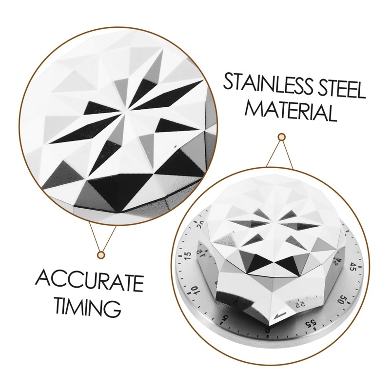 NOLITOY Elegant Kitchen Timer Stainless Steel Kitchen Clock Cooking Alarm