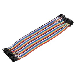 MECCANIXITY Female to Female 40Pin Breadboard Jumper Wire 2.54mm Pitch Ribbon Cable 20cm Long Electronics Breadboard Ribbon Cables for Breadboard Electronic Projects Pack of 1