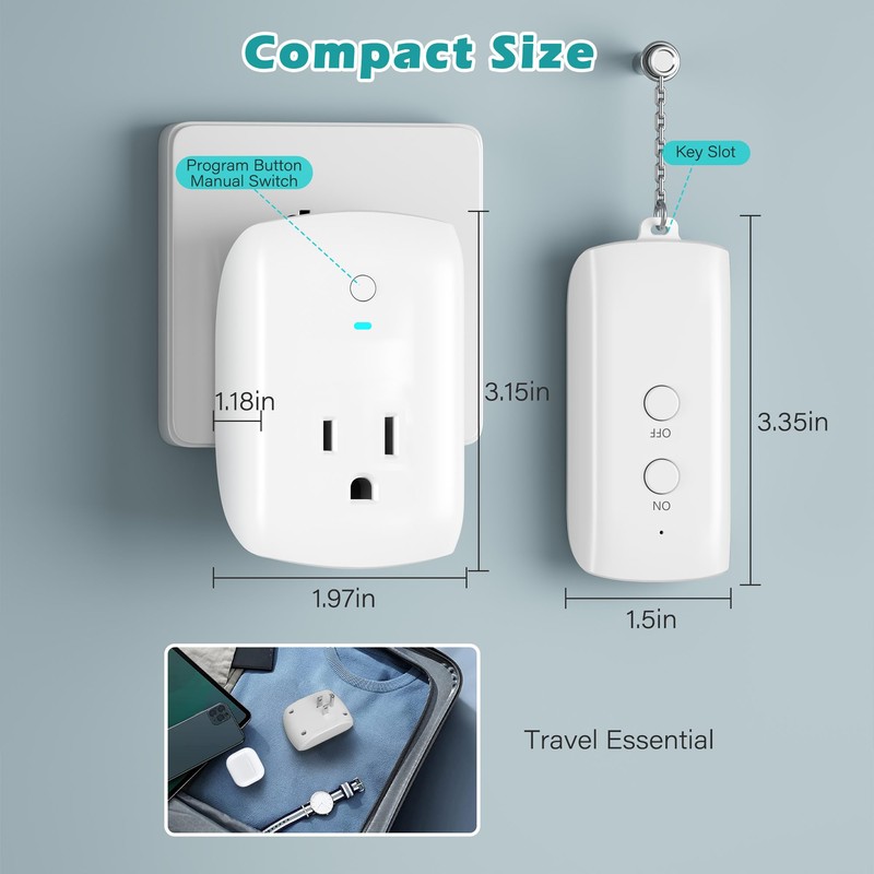80 Ft Remote Control Outlet Plug On/Off Switch Kit, No