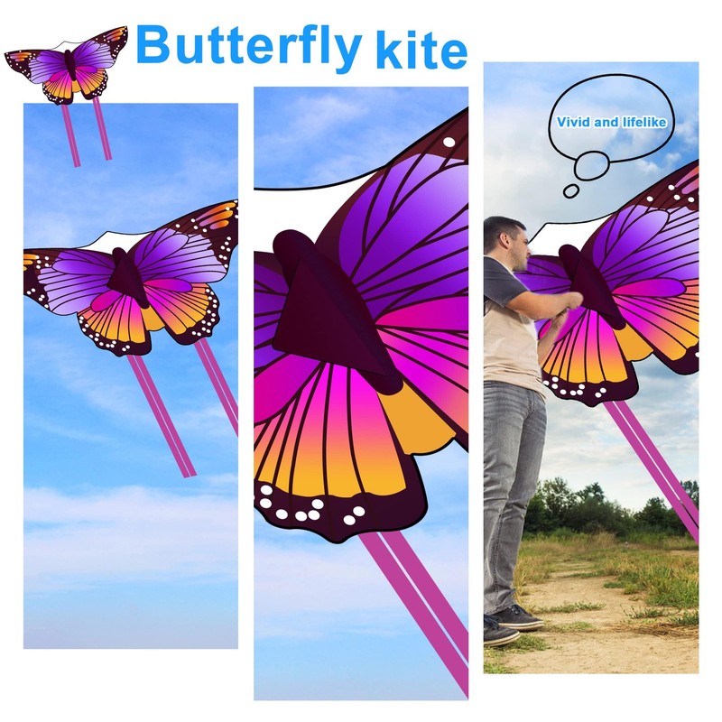 3 Pack Large Kites - Butterfly Delta Dragonfly Kites Easy