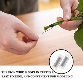 2Pack Floristry Wire Silver Garden Floral Wire 22 Gauge Florists Wire,Floral Wire Christmas Wreath Wire,Mossing Wire Binding Wire Flexible Paddle Wire for Xmas Wreath Makeing,Craft,Flower Arrangements