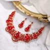 BriLove Costume Fashion Jewelry Set for Women Crystal Teardrop Hollow