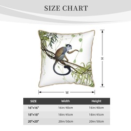The Sea Monkey Plush Velvet Throw Pillow Cover Animal Gold Trim Pillowcases Home Decor Pillows Cases Standard Size 18×18 for Sofa Car Chair Bedroom Living Room Cushion Covers