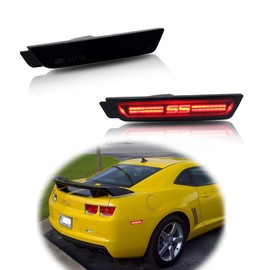 JDMTECH TurningMax Smoked Lens SS Style Red LED Rear Side Marker Lights Compatible with 2010 2011 2012 2013 2014 2015 Chevy Camaro