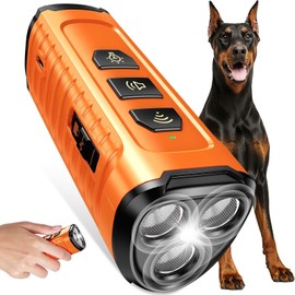 Dog Bark Deterrent Device 3X Anti Barking Device for Dogs, 5 Modes Stop Neighbors Dog Barks No More Safe for All Dogs 50FT Bark Control Indoor Outdoor with Flashlight,Rechargeable Training Device