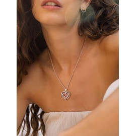 FindChic Heart Necklaces for Women Sterling Silver September Birthstone Necklace Love Celtic Knot Pendant Anniversary Jewelry Gift for Girlfriend Her