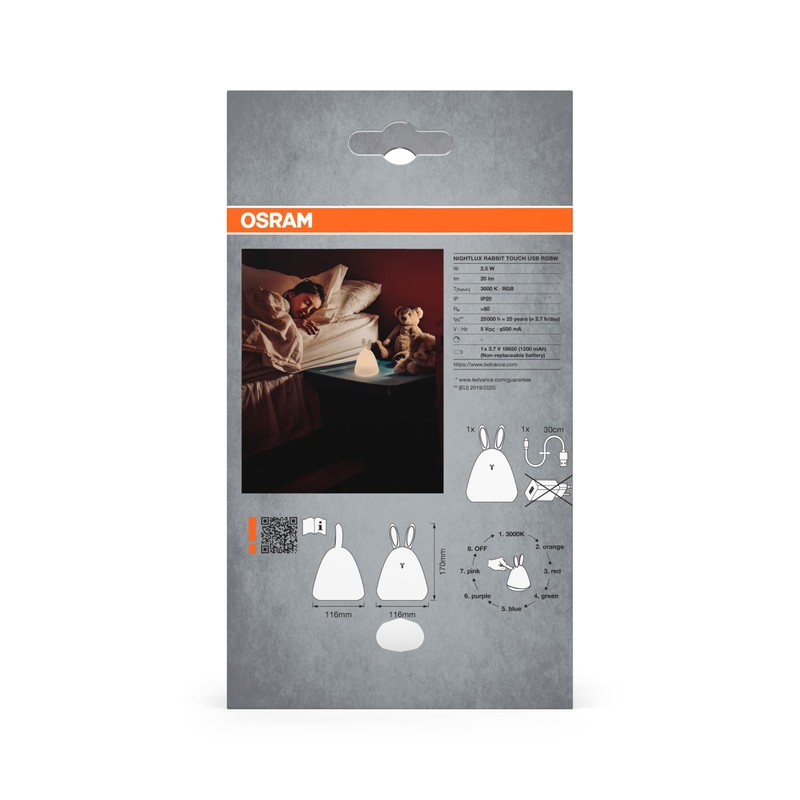 OSRAM NIGHTLUX TOUCH Luce notturna a forma di coniglio con