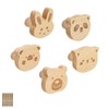 SHENGYIG Pack of 5 Wooden Coat Hooks with Animal Model,