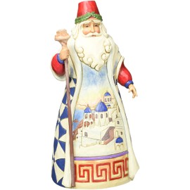 Enesco Jim Shore Heartwood Creek 7 inch Stone Resin Greek Santa Figurine, Multicolor