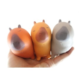 All 3 Capybara Squishy Squeeze Stress Ball Soft Doh Filling - Like Shaving Cream - Sensory, Fidget Toy (Set of All 3 Colors)