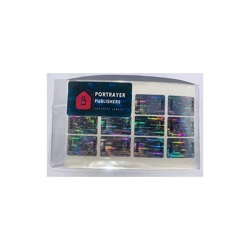 Multilingual Silver Hologram Security Labels Stickers X 150 with Void