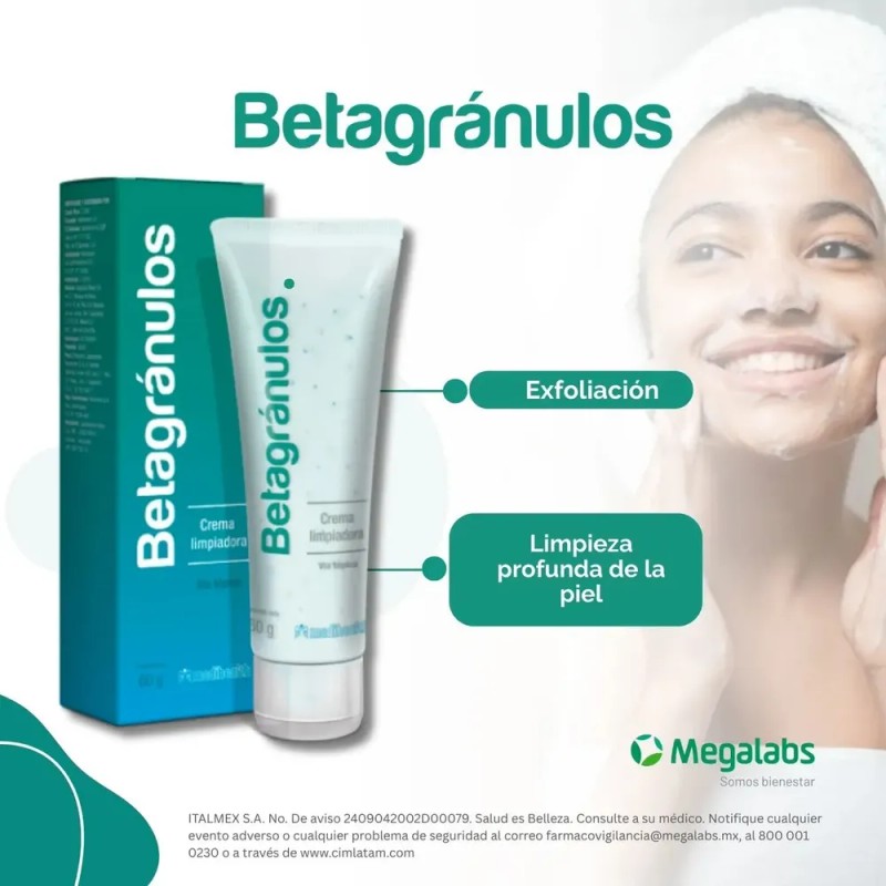Medihealth Betagránulos crema limpiadora para piel grasa de 60 G
