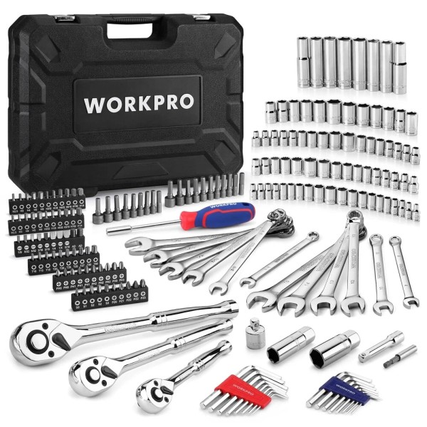 WORKPRO 192PCS Mechanics Tool Sets Metric SAE Universal Tool Kit