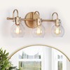 KSANA 3-Light Gold Bathroom Light Fixtures Over Mirror, 22'' Modern