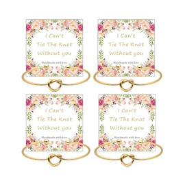Gold Knot Bracelets Bridesmaids Bracelets for Women Tie Knot Bracelet Set Wedding Prom Party Accessories Jewelry Gifts-4 PCS