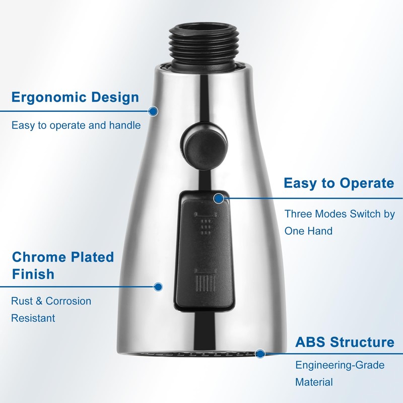 Xlajiao Kitchen Faucet Head Replacement, Premium 3 Function Pull Down