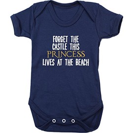 Hippowarehouse Forget the castle this princess lives at the beach baby vest bodysuit (short sleeve) boys girls