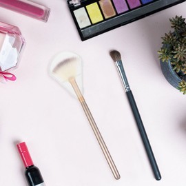 Baluue 2sets Travel-friendly Makeup Brush Bristle Protectors High-gloss Brush Covers Abs Makeup Case Set 6pcs*2