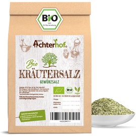 Achterhof Organic Herb Salt 100 g | Seasoned Salt with Herbs | Fleur de Sel (85%), Parsley, Oregano, Chives, Rosemary, Thyme, Chervil, Lemon Myrtle, Lovage