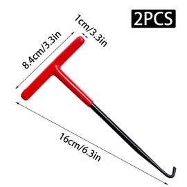 Yinluluna 2pcs Exhaust Spring Puller Tool, T Handle Motorcycle Tools with Rubber Coating for Spring Removal, Installation, Adjustment(Red)