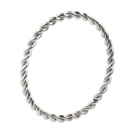 JINHUI Rings for Women, Dainty 18K Gold Rings for Women Stacking Thin Twisted Ring for Midi Knuckle Pinky Finger (silver, 7)