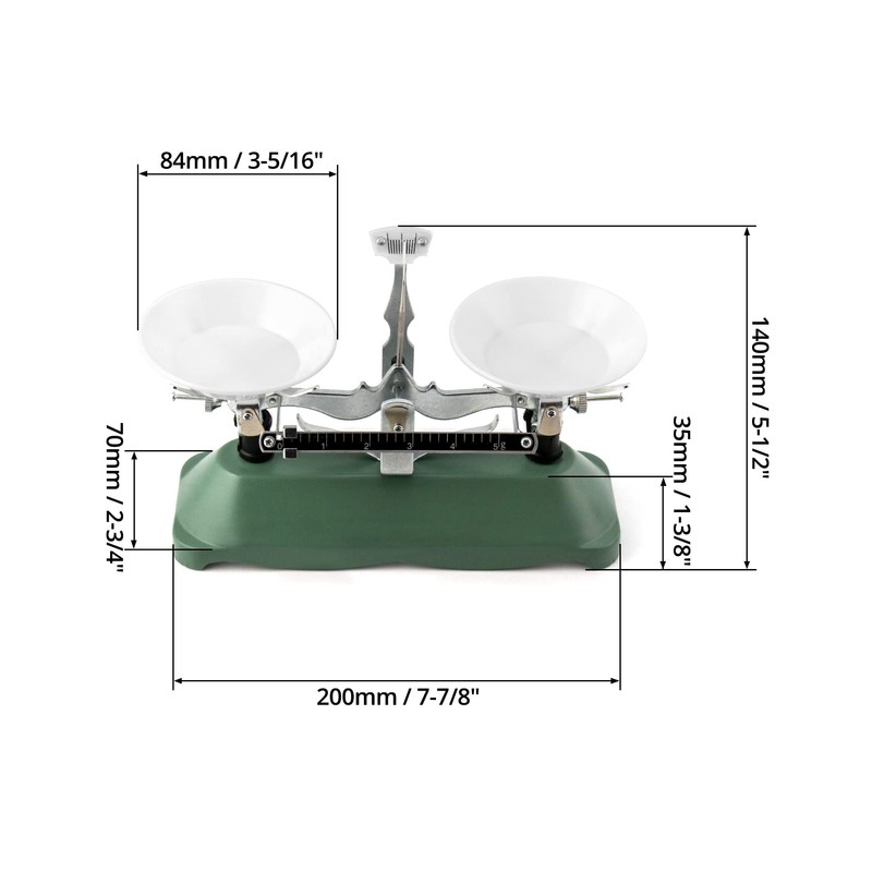 QWORK Balance Scale, 200g / 0.2g, Mini Laboratory Triple Beam