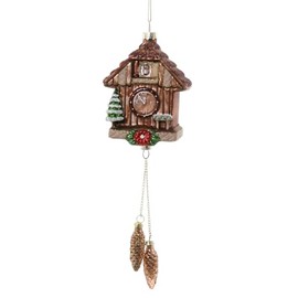 The Bridge Collection Cuckoo Clock Ornament - Cuckoo Bird Clock Christmas Tree Ornaments - Vintage German Cuckoo Clock Ornament
