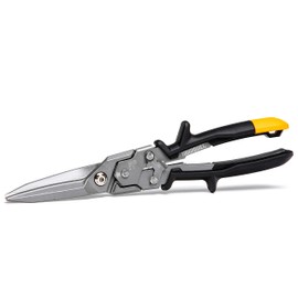 ToughBuilt - Straight Long Cut Aviation Snips - One Handed Lock Operation - (TB-H4-60-SL)