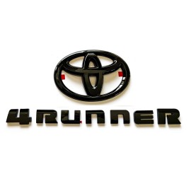 Toyota 2PCS Set Overlay Gloss Black Out 4Runner Emblem Badge Fit For 2014-2024 Toyota