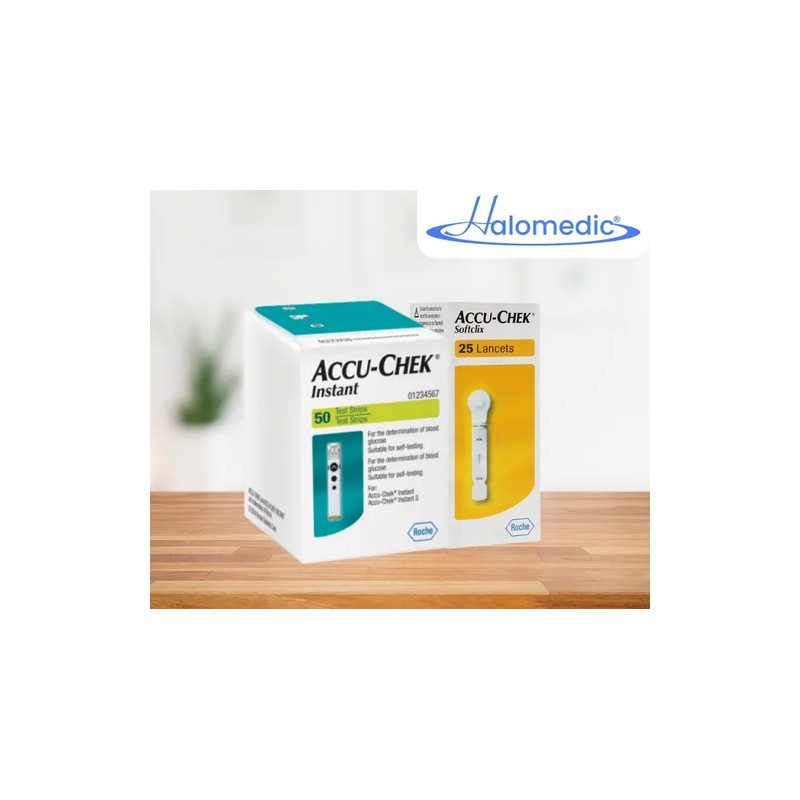 Paquete Accu - Chek Instant 50 Tiras Y 25 Lancetas