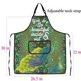 Peacock Apron With Pockets Peacock Gifts for Peacock Lovers You Are So Beautiful Peacock Gardening Apron Peacock Baking Apron (Peacock Apron)