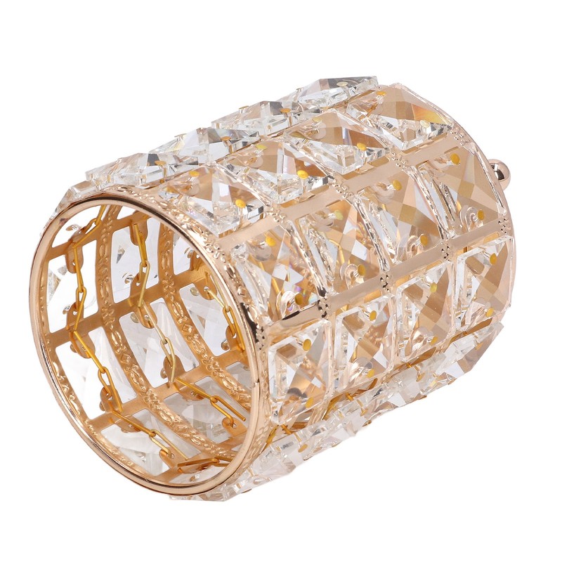 Crystal Makeup Brush Holder European Style Rounded Crystal Glass Cosmetic